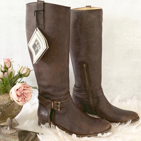 🎉HP🎉Frye Melissa Knotted Tall Brown Stonewashed - Picture 2 of 8